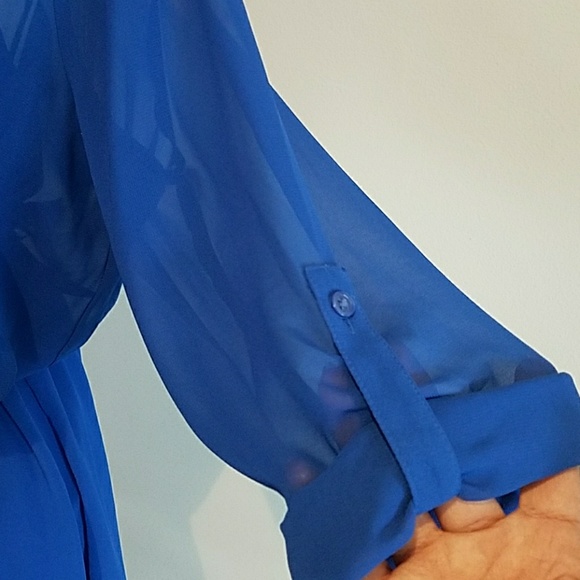 NWT | Old Navy | Blue | Chiffon | Dress - Picture 2 of 5